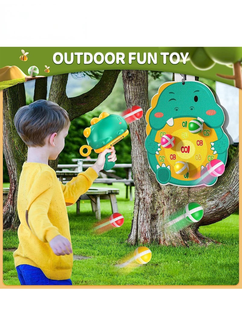 PureTuti Dinosaur Target Shooting Game for Kids, Includes 30 Sticky Balls and 1 Toy Dinosaur Gun, Safe Indoor Andoutdoor Play for Boys and Girls (Green) - Image 2